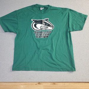 VTG Snarling Badger Games T-Shirt size XL Green Hanes 50/50 Heavyweight Vintage